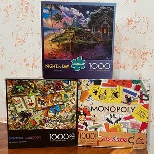 Buffalo Beach Cabin, The Butterfly Collector, & Spin Master Monopoly - 1000